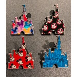 2025 WDW Disney Pin Castle Hidden Mickey Pin Set Of 4 Walt Disney World 25 Years